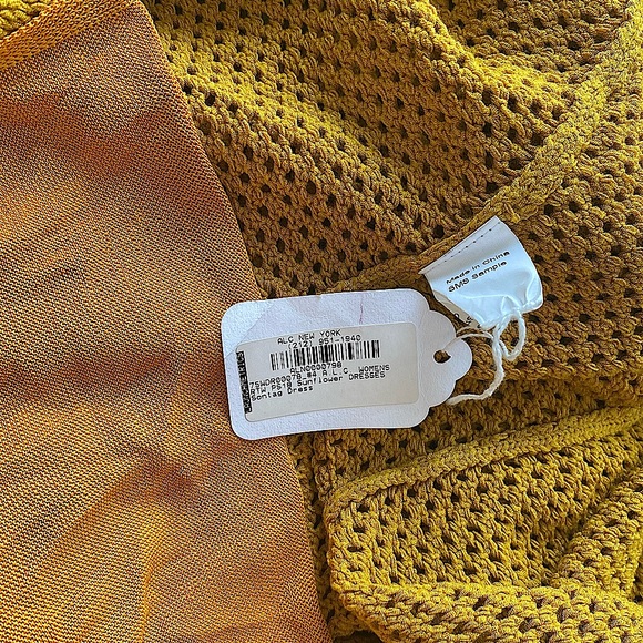 A.L.C. Sontag Open-Knit Turtleneck Dress SZ 2/4 Mustard - Picture 9 of 9